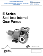 E Series Seal-less Internal Gear Pumps IOM Cover