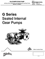 G Series Sealed Internal Gear Pumps IOM Cover